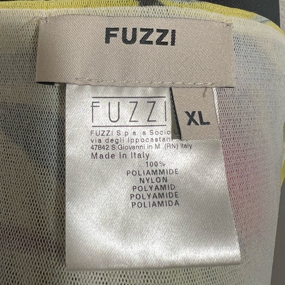 Fuzzi Jean Paul Gaultier sheer Mesh Top/Shirt. Floral/Bird in yellow. Size XL - Picture 4 of 5